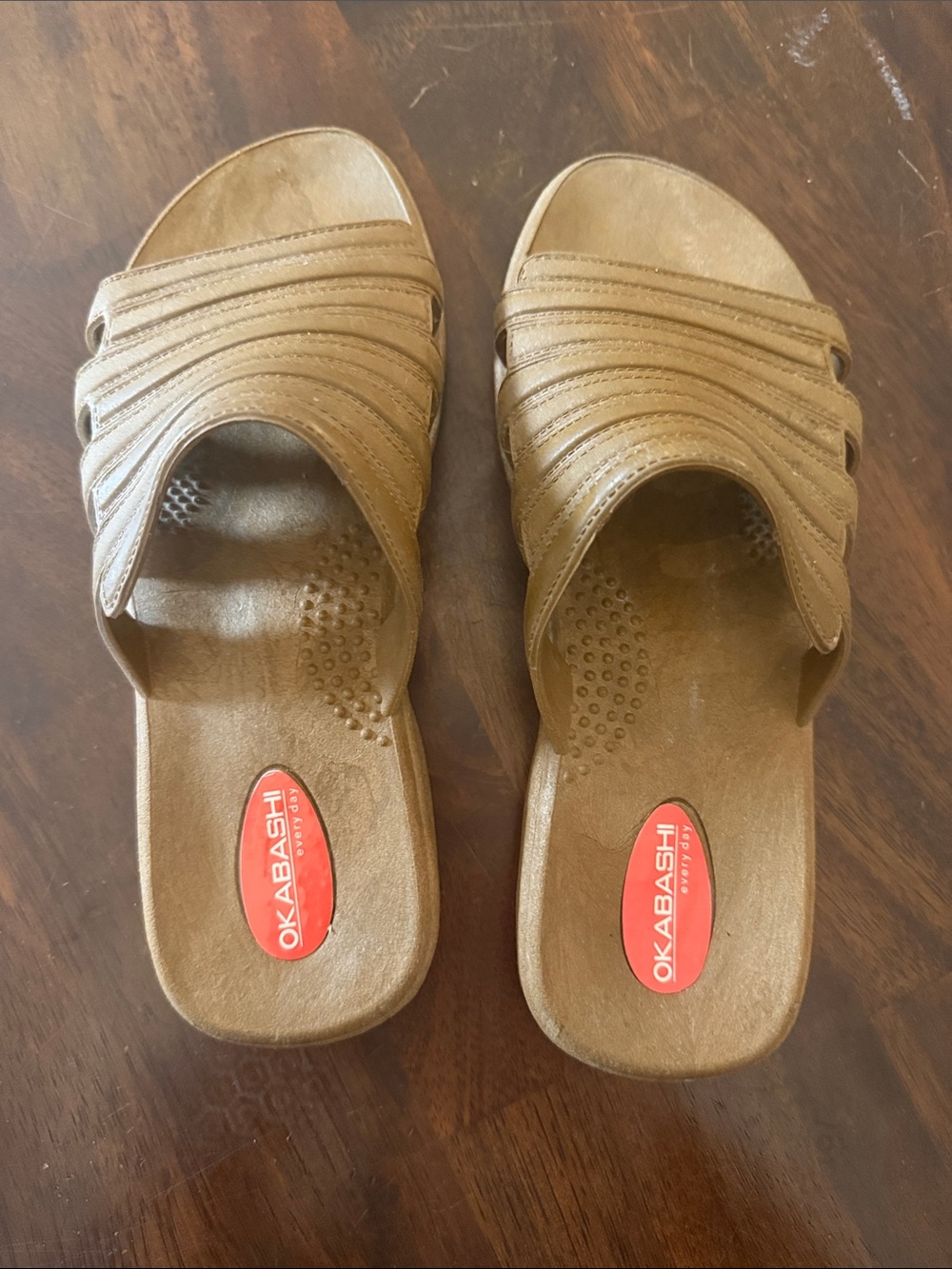 Okabashi Brown Slip-On Slide Sandals